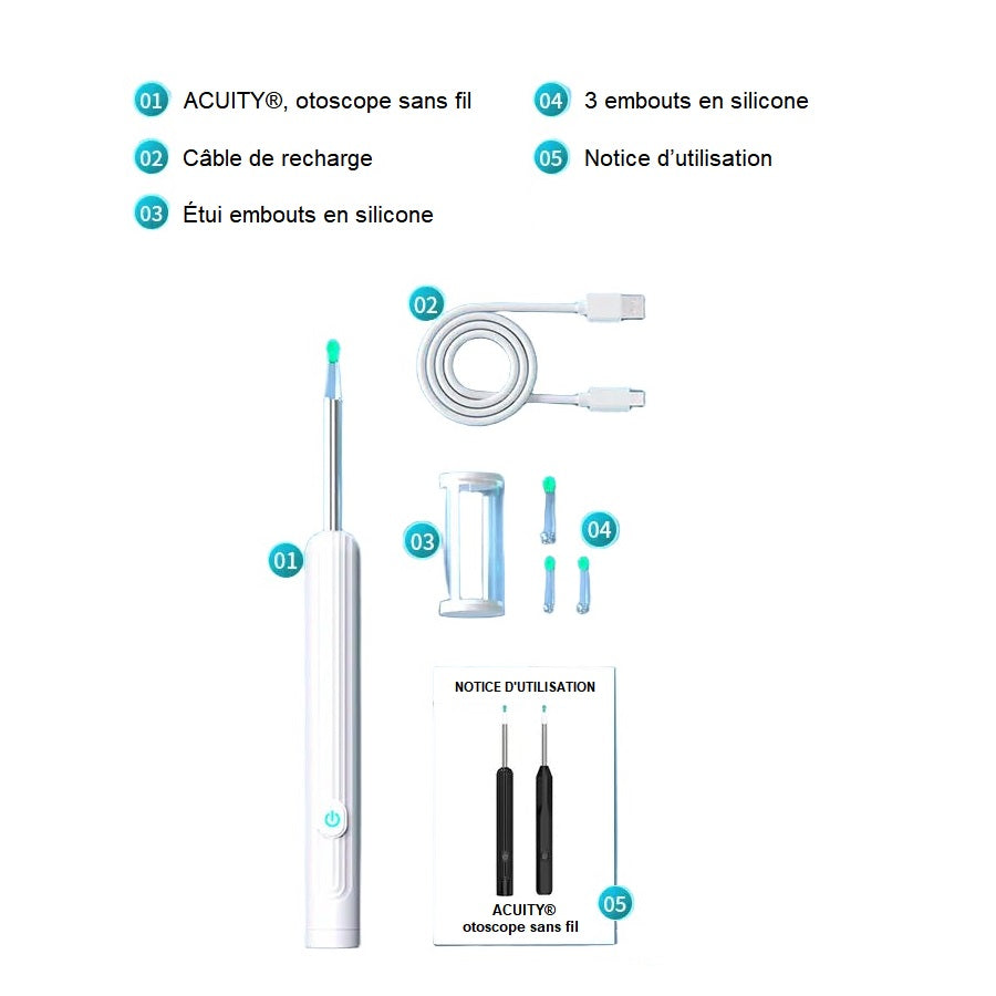 ACUITY®, otoscope oreilles sans fil